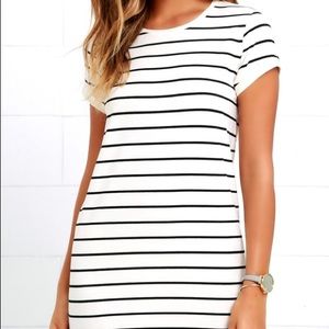 White and Black Striped Dress